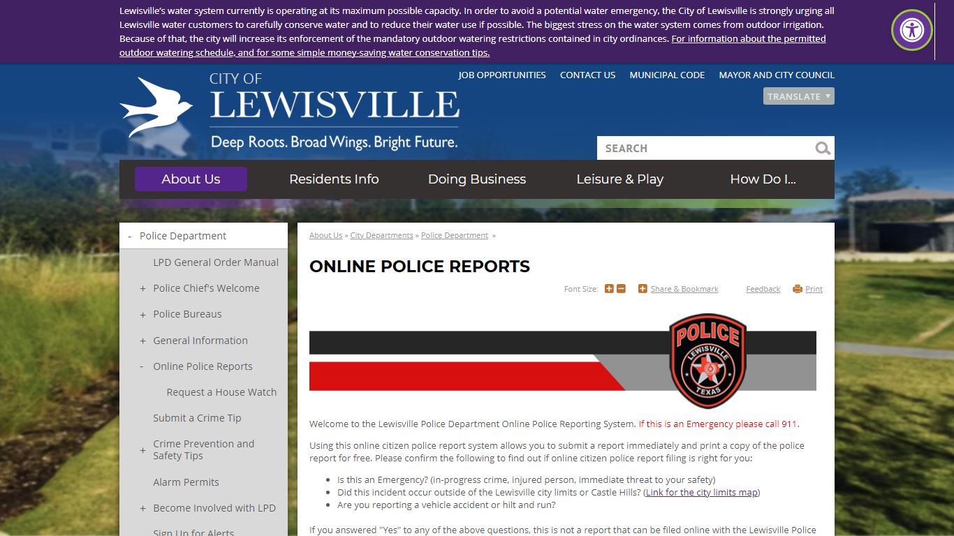 Online Police Reports | City of Lewisville, TX